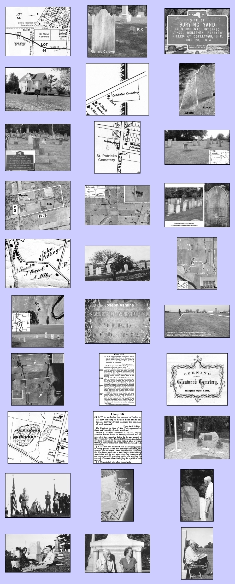 2012 town of champlain historic calendar champlains lost burying yards