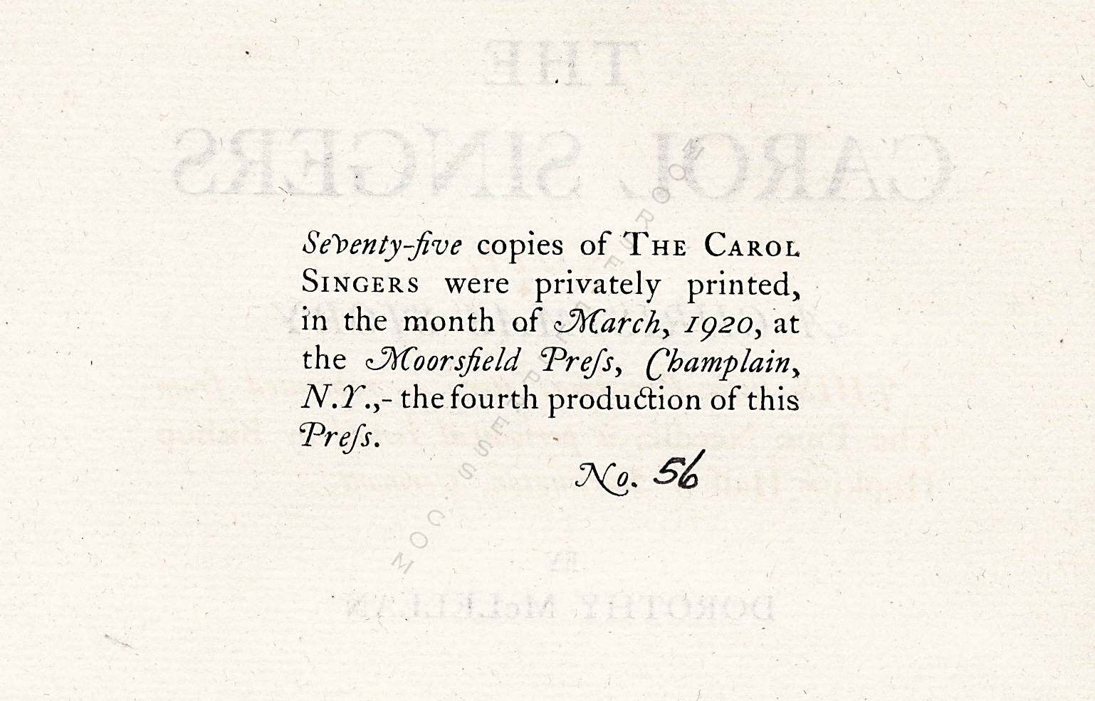 Examples
                      of the Moorsfield Press Caslon Typeface