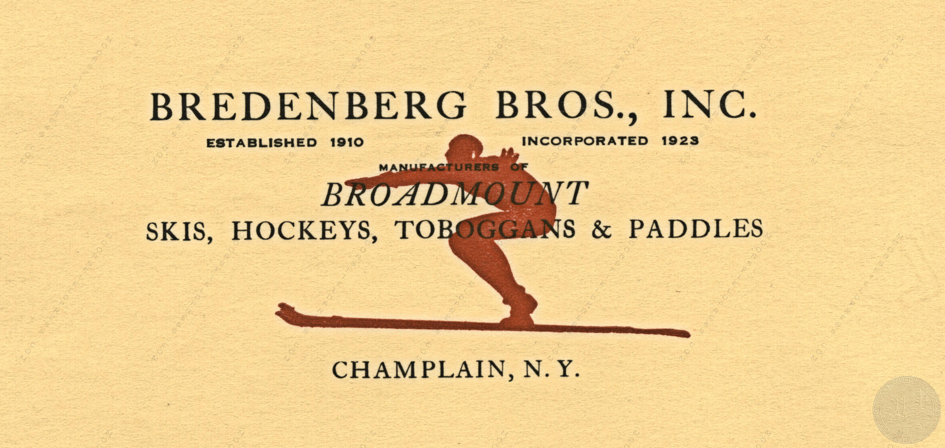 Moorsfield
                      Press Printings - Bredenberg Ski Factory of
                      Champlain
