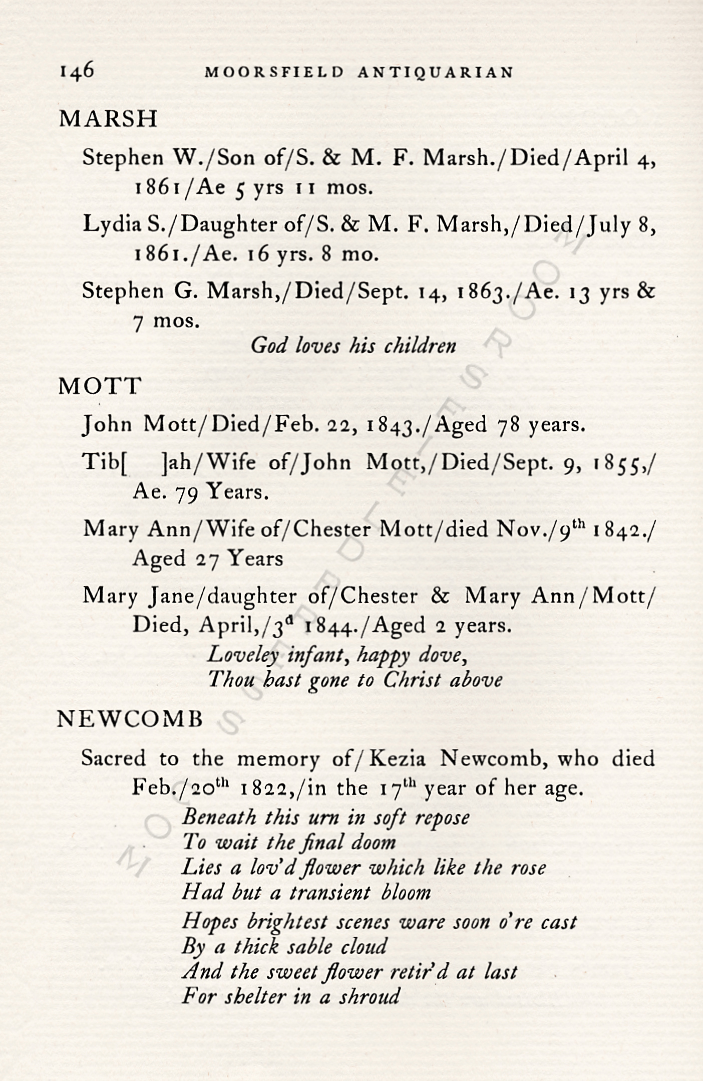 The
                      Moorsfield Antiquarian-Inscriptions from Old
                      Graveyards: the McLellan Cemetery Transcriptions