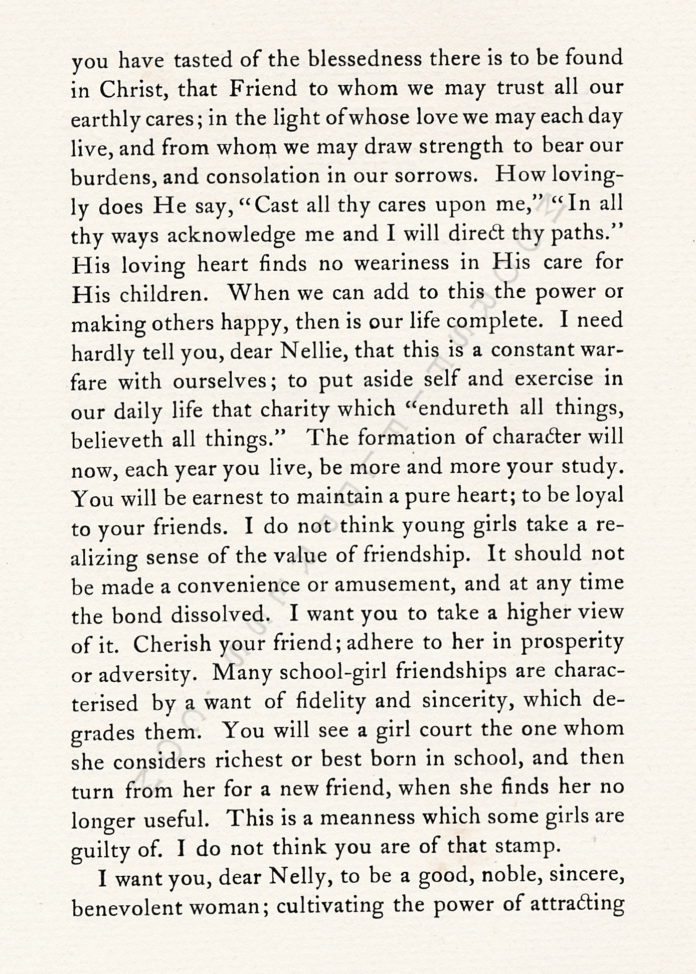a letter
                      ofmrs laura moore nye written on the
                      eighteenthbirthday of her daughter ellen rose nye