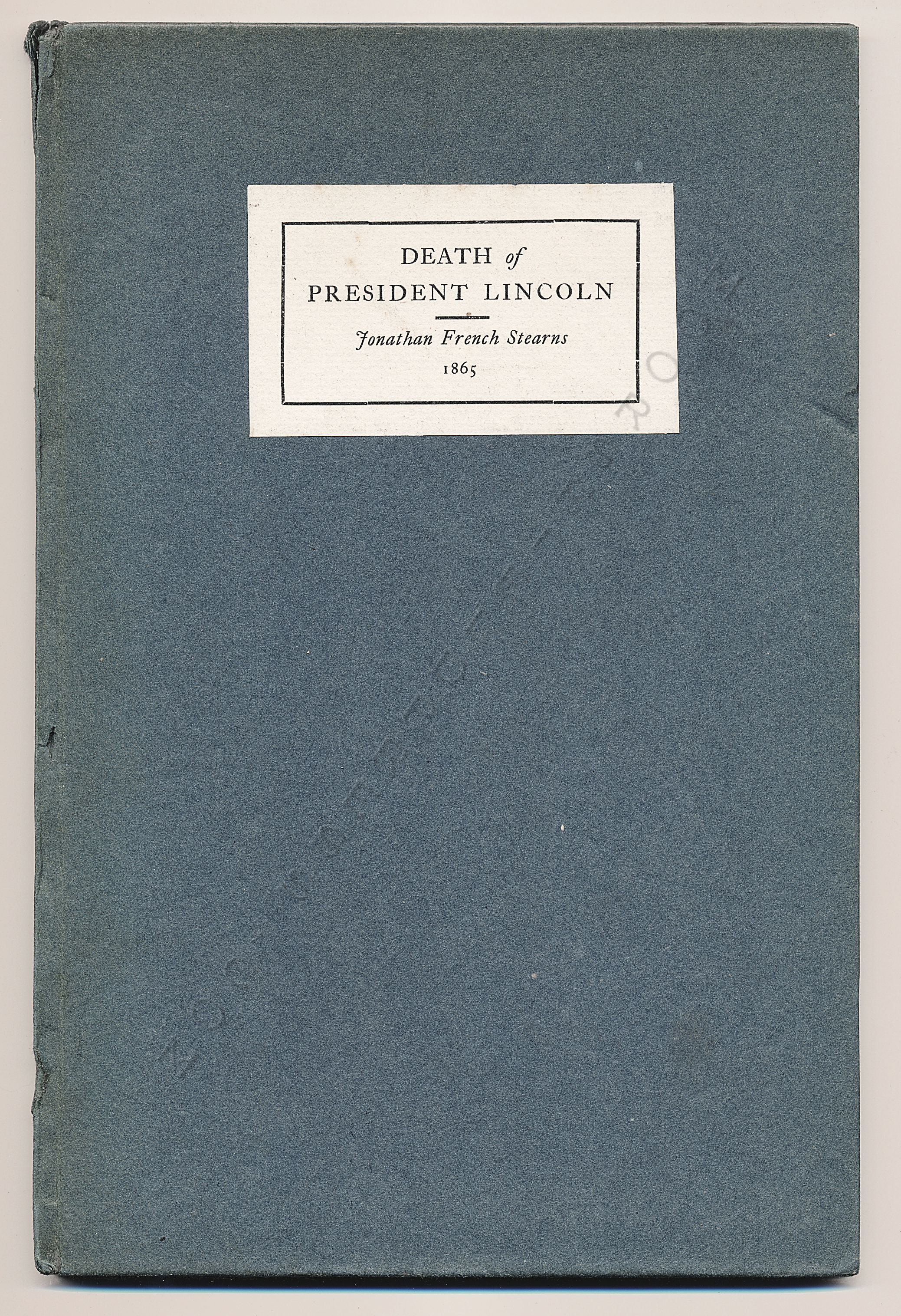 death of president lincoln by
                jonathan french stearns 1865
