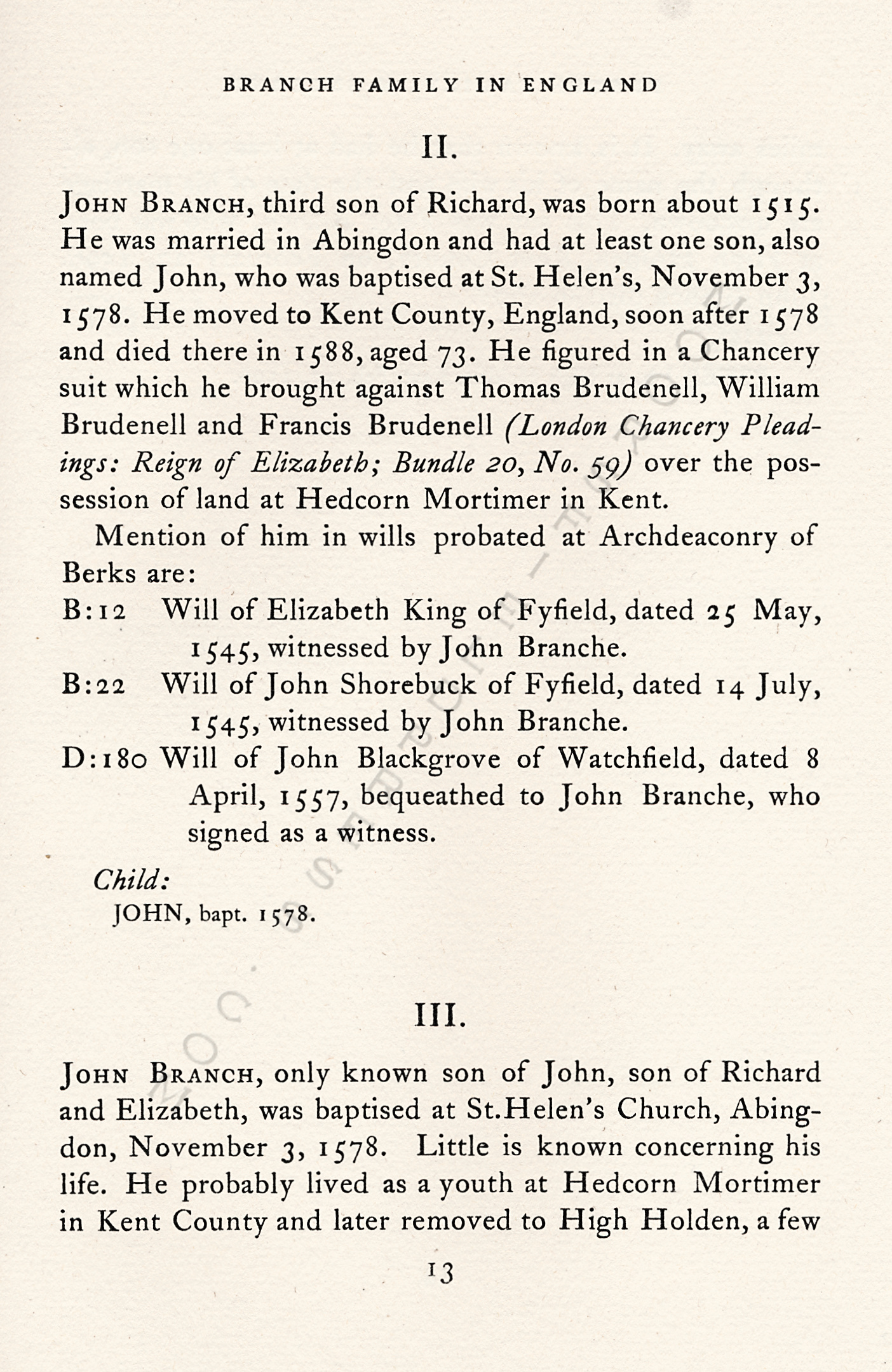 The Branch
                      Family of New England, The Line of William Farrand
                      Branch