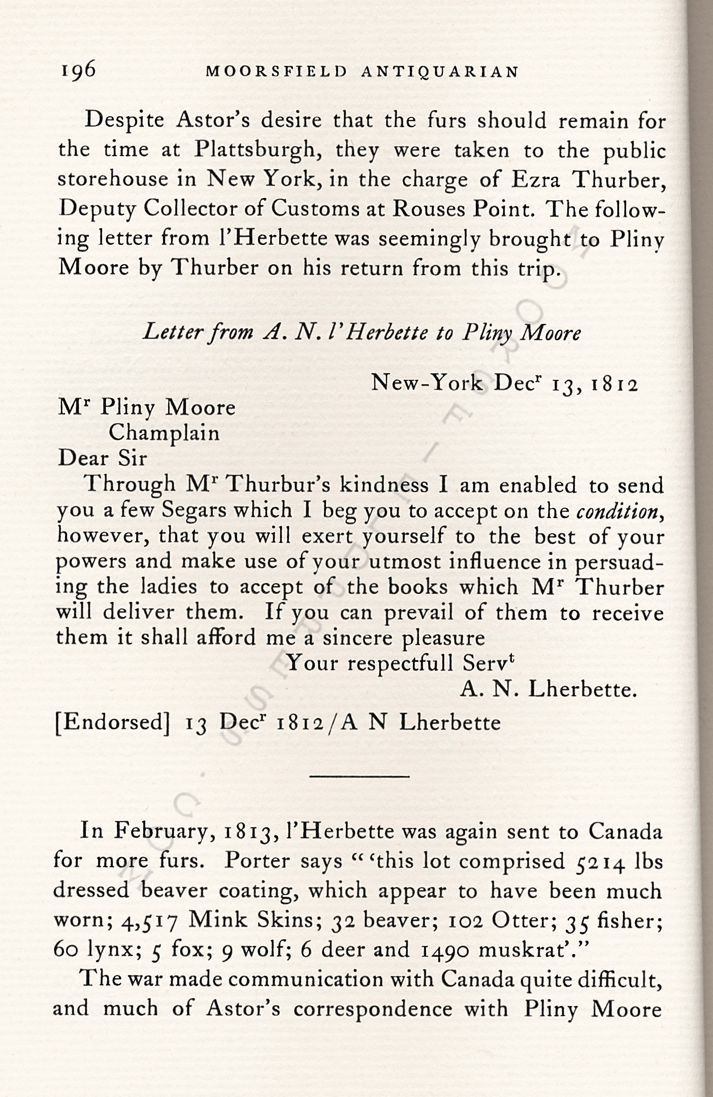 John Jacob
                      Astor Correspondence-Fur Trade with Lower Canada